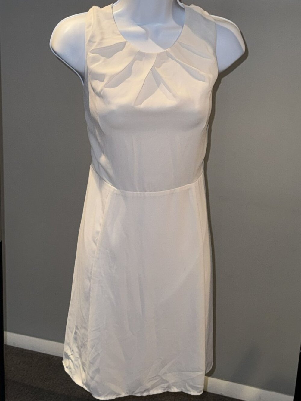 Charming Charlie White Pleated Sleeveless Dress Size M